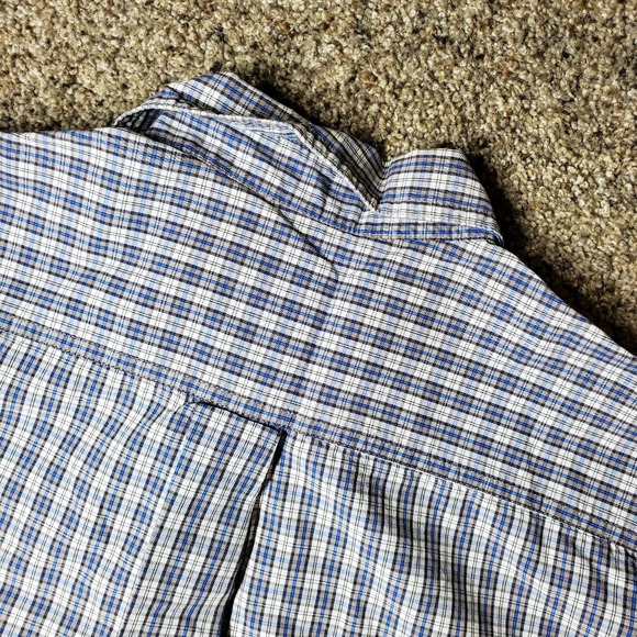 Eddie Bauer Men's Blue Plaid Short Sleeve Button Down Collared Shirt Size Small - Picture 9 of 12